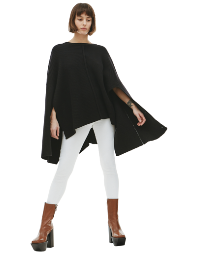 Shop Peter Do Ribbed Knit Cape Sweater In Black
