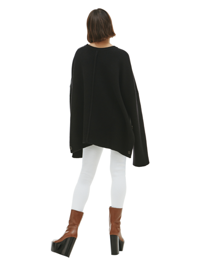 Peter Do Ribbed Knit Cape Sweater In Black