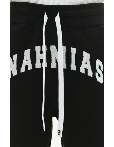 Shop Nahmias Logo Cotton Sweatpants In Black