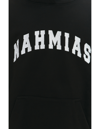Shop Nahmias Embroidered Logo Hoodie In Black