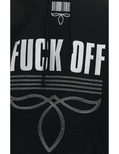 Shop Vtmnts Fuck Off Embroidered Hoodie In Black