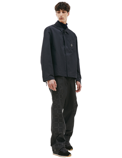 Shop A-cold-wall* Navy Blue Embroidered Overshirt