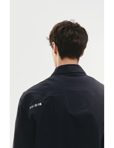 Shop A-cold-wall* Navy Blue Embroidered Overshirt
