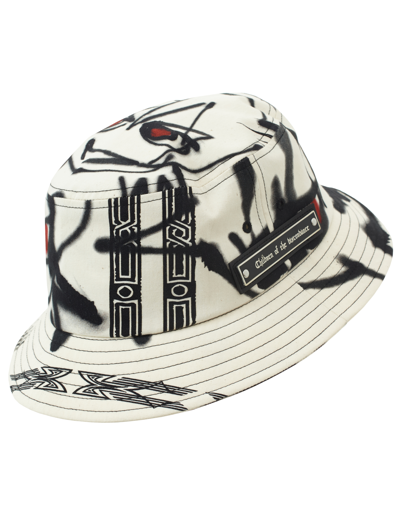 Shop Children Of The Discordance Graffiti Printed Bucket Hat In Beige