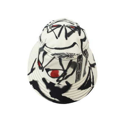 Shop Children Of The Discordance Graffiti Printed Bucket Hat In Beige