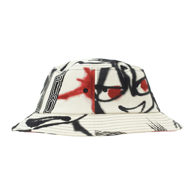 Shop Children Of The Discordance Graffiti Printed Bucket Hat In Beige