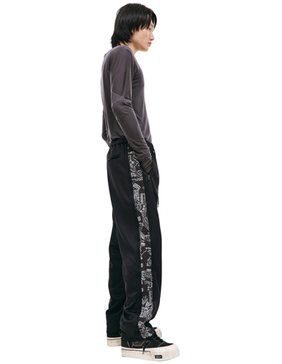Children Of The Discordance Black Trousers With Stripes In Black