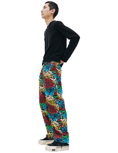 Shop Children Of The Discordance Personal Data Printed Trousers In Multicolor