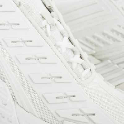 Shop Diesel Rubber Mesh Sneakers In White