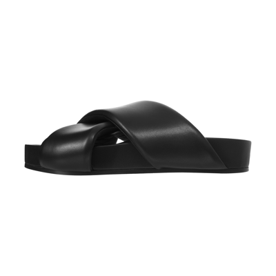 Shop Jil Sander Cross-strap Leather Sandals In Black