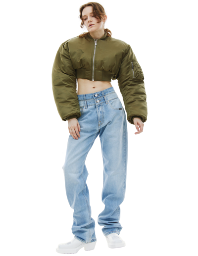 Shop Vtmnts X Alpha Industries Cropped Bomber Jacket In Khaki