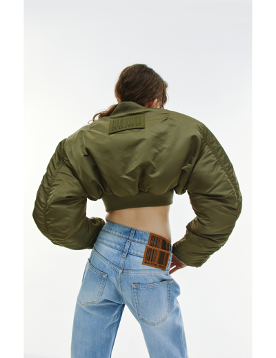 Shop Vtmnts X Alpha Industries Cropped Bomber Jacket In Khaki