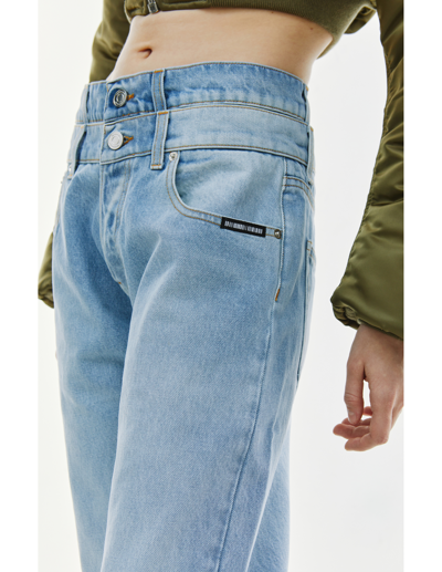 Shop Vtmnts Double Waist Jeans In Blue