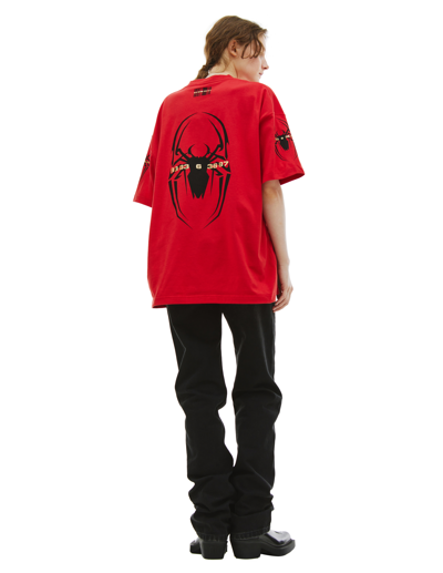 Shop Vtmnts Spider Printed T-shirt In Red