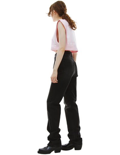 Vtmnts Cropped Barcode Tank Top In Pink