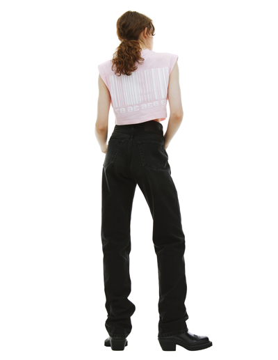 Vtmnts Cropped Barcode Tank Top In Pink