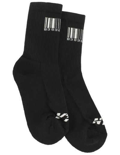 Vtmnts Black Barcode Socks In Black