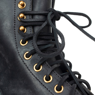 Shop Visvim Poundmaker-folk Leather Boots In Black