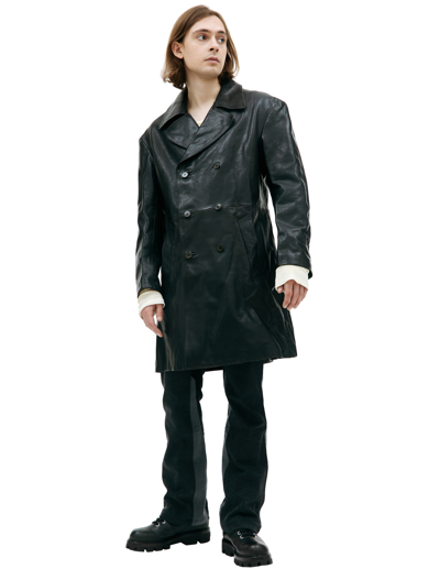 Shop Enfants Riches Deprimes Black Leather Coat