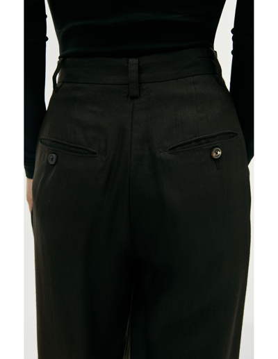 Shop Ziggy Chen Brown High-waisted Trousers