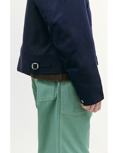 Shop Visvim Alpha Jacket With Pockets In Navy Blue