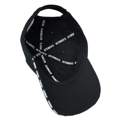 Shop Vetements Embroidered Logo Cap In Black