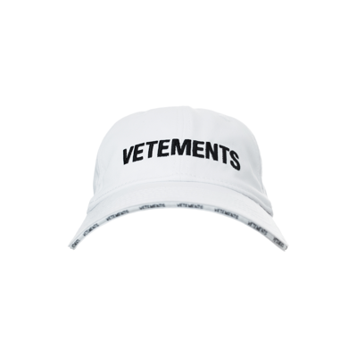 Shop Vetements Embroidered Logo Cap In White