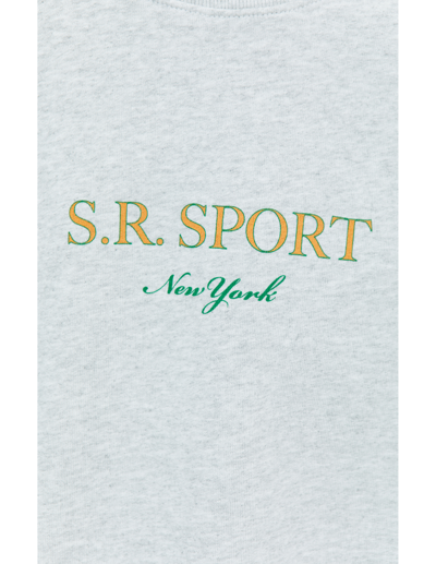Shop Sporty And Rich Wimbledon Cotton Sweatshirt In Grey