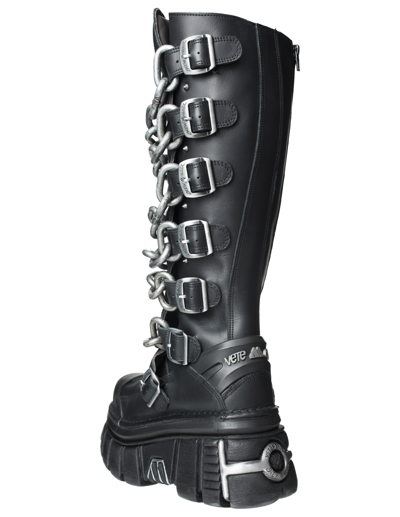 Shop Vetements X New Rock Chain Link Boots In Black