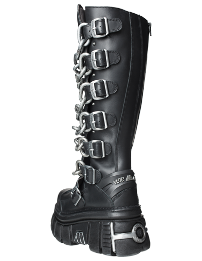 Vetements X New Rock Chain Link Boots In Black