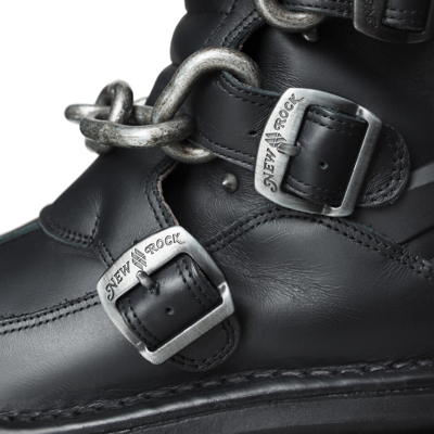 Vetements X New Rock Chain Link Boots In Black