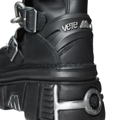 Vetements X New Rock Chain Link Boots In Black