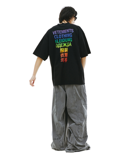 Shop Vetements Oversized Printed T-shirt In Black