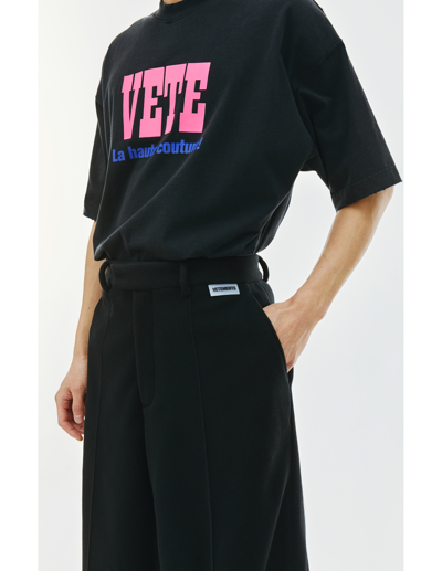 Shop Vetements Black Pinched Seam Trousers