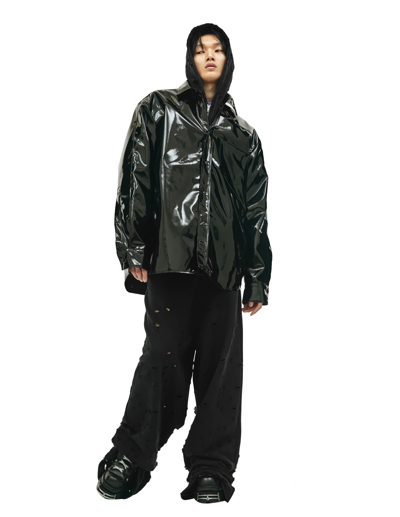 Vetements Shiny Rubber Shirt In Black