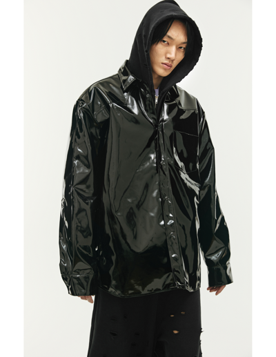 Vetements Shiny Rubber Shirt In Black