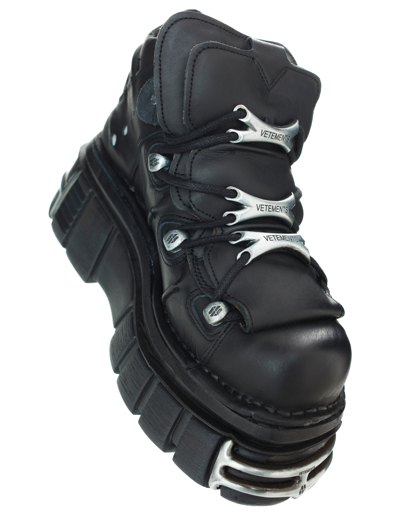 Vetements X New Rock Platform Boots In Black