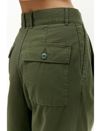 Shop Undercover Pleated Wide-led Trousers In Khaki