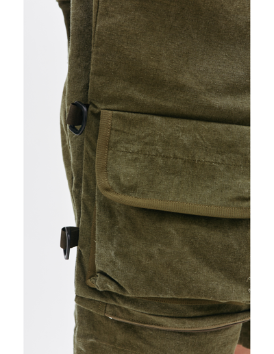 Shop Readymade Camouflage Cotton Shorts In Khaki