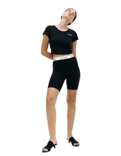 Shop Sporty And Rich 80s Runner Biker Shorts In Black