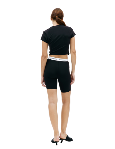 Sporty And Rich Black 80s Runner Biker Shorts In Black