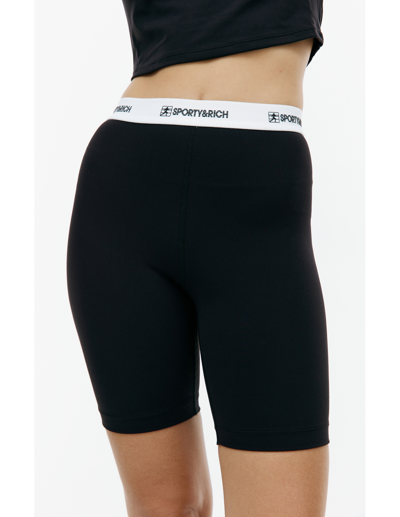 Sporty And Rich Black 80s Runner Biker Shorts In Black