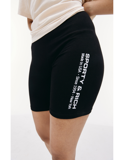 Sporty And Rich Black Athletic Club Biker Short In Black