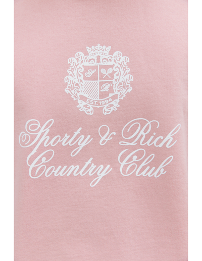 Shop Sporty And Rich 'country Club' Printed Sweatshirt In Pink