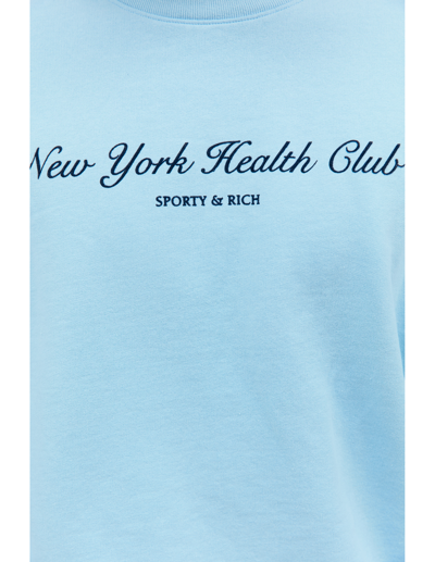 Shop Sporty And Rich 'ny Health Club' Printed Sweatshirt In Blue