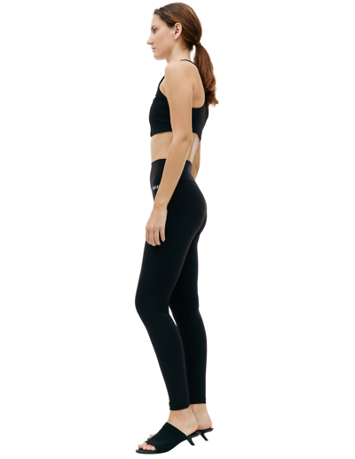 Sporty And Rich Elasticated Ribbed Tank Top With Scoop Neck In Black