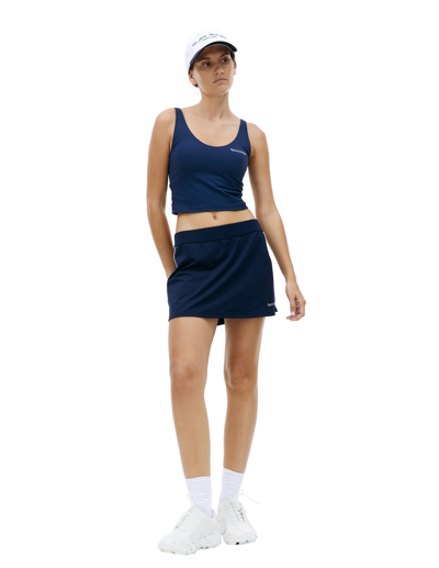 Sporty And Rich Sporty & Rich Logo Printed Sleeveless Tank Top In Navy Blue