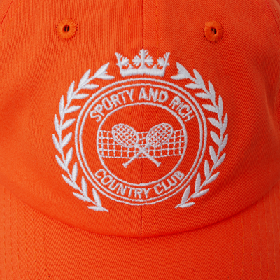 Shop Sporty And Rich 's&r' Logo Embroidered Cap In Orange