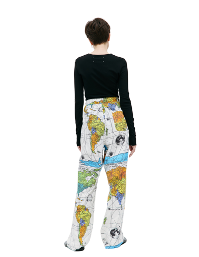Shop Saint Michael X Dr. Woo World Map Trousers In White