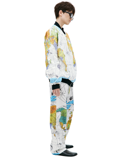 Shop Saint Michael X Dr. Woo World Map Bomber Jacket In White